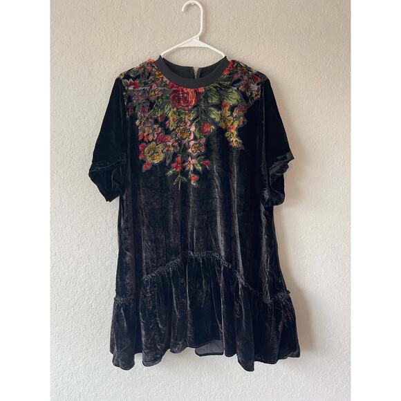 Free People Sweet Echoes Mini Dress twilight combo velour size medium - Picture 5 of 6